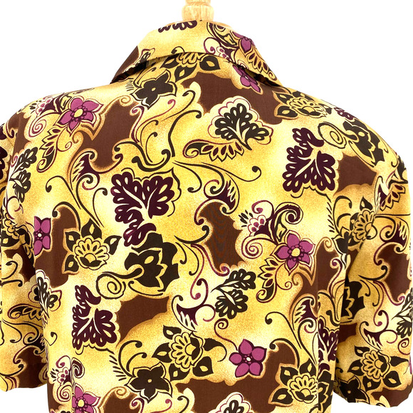 Vintage Silks by Joan Leslie Skirt Set Womens 10/12 Silk Floral Button Up Top - Picture 6 of 16
